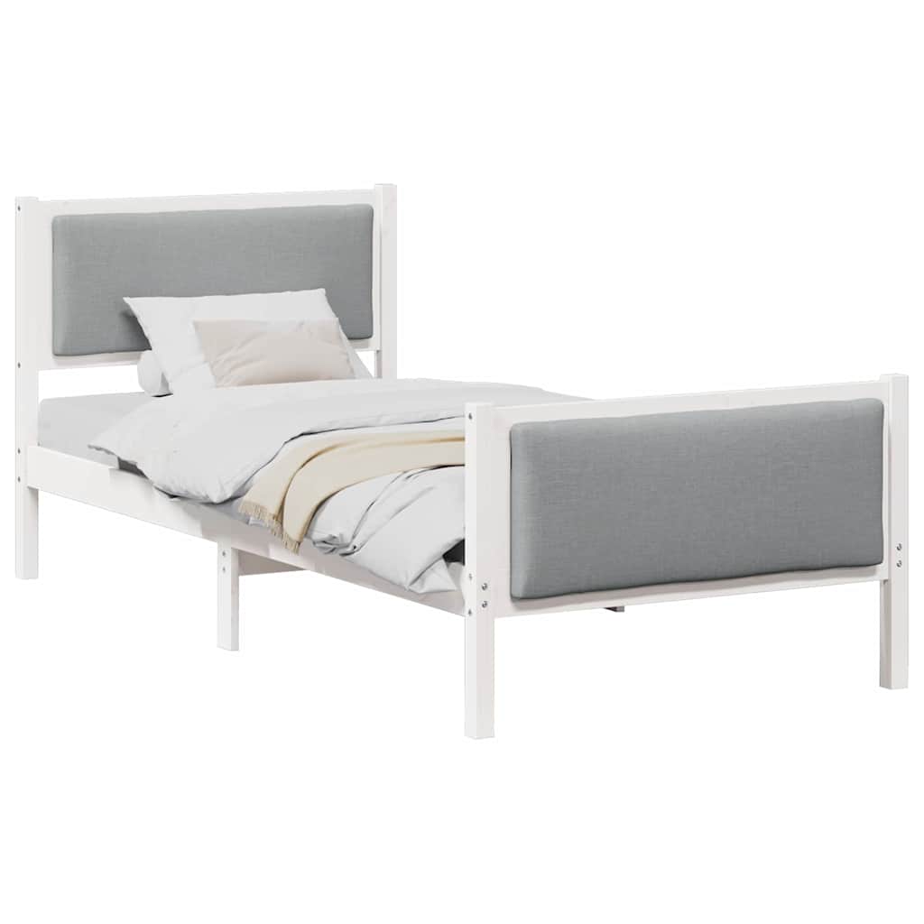 Bed Frame with Headboard Light Grey 90 x 200 cm Fabric